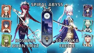 Spiral Abyss 3.5 Rosaria Burn Melt & Ayaka Freeze F2P