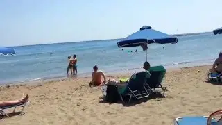Пляж в городке Фалираки, Родос. Faliraki beach, Rhodes, 2014