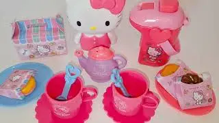 4 Minutes Satisfying Video with Unboxing Hello Kitty Happy Tea 🍵 and Snack Set