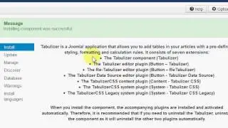 Tabulizer installation on Joomla 3.x