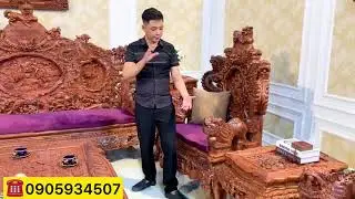 Bộ ghế rồng đỉnh gỗ cẩm lai hàng hiếm có