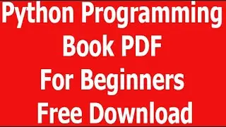 Download Python Programming Book in PDF
