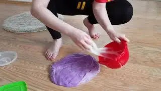 Mixing slime with sticky slime | Slime Mixing