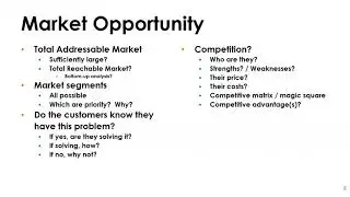 Screening & Evaluating - Market Opportunity