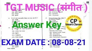 TGT 2021 MUSIC ANSWER KEY Part 1, tgt music question paper 2021