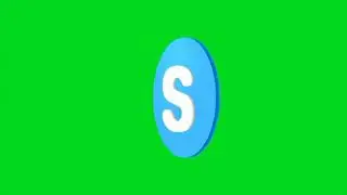 3D Skype Logo Green Screen