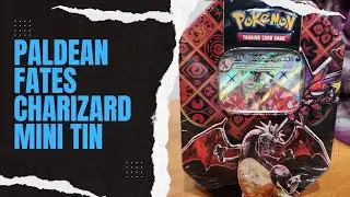 Pokémon Paldean Fates Charizard EX Mini Tin Opening