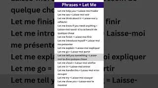 Phrases = Let Me #frenchvocabulary #frenchphrases #frenchforbeginners #frenglish #learnfrenchathome