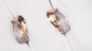 Золотые серьги с бриллиантами. Золото 585.