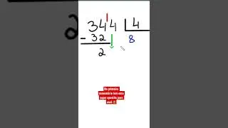 Divisão Passo a Passo | 344 Dividido por 4 #shortssprintbrasil