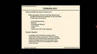 COA - UNIT :- 2 MICROPROGRAMMED CONTROL UNIT - CLASS 10