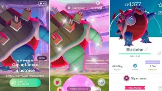 Omg🤯 First ever GIGANTAMAX BLASTOISE caught in pokemon go.