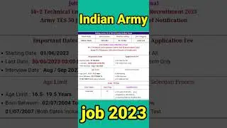 Indian Army new vacancy 2023 || Indian army 2023 recruitments