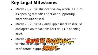 @XRP! Key Dates in the SEC Vs. XRP Settlement Case! The Process Has Started! #xrp #ripple
