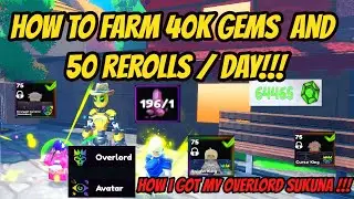 How to Farm 40k+ gems and 50 reroll/ day !!! Easy AFK farm !!! - Anime Last Stand