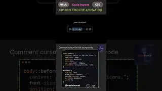 Create Custom Tooltip Animation using HTML CSS 