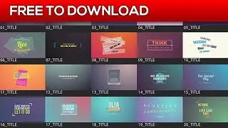 Motion Title Pack | After Effects Template | Free Download