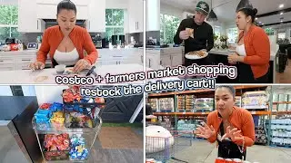 COSTCO & FARMERS MARKET SHOPPING!! restocking the delivery cart!