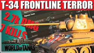 [World of Tanks] T-34 makes 29 people rage quit! - Frontline TERROR! - 1440p