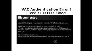 [FIXED!]Cs Go : You Cannot Play On Secure Server (Vac Authentication Error)|Gaming| 25thAugust2017