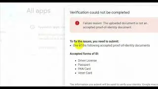 The uploaded document is not an accepted proof of identity document | Couldn't Verify identity