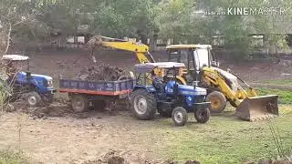 Jcb ki khudai Village pond preparation work,sonalika messy Ferguson new holland mahendra