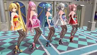 [ MMD ]美脚戦隊スレンダー / Sentai Slender Legs　/ kimono skirt ・neru ・miku ・luka ・haku ・teto