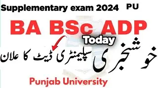 Good News Date Final BA BSc ADP Supply 2024 Exams PU | ADP Supply 2024 Admissions