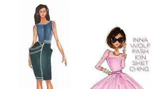Fashion sketching | Скетч одежды - набросок делового костюма | Inna Wolf
