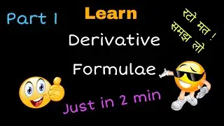 Derivative formulae part 1 #concept