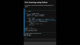 Day 183 : Port Scanning using Python