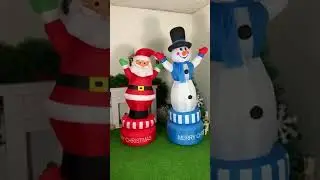 Christmas yard inflatable rotating Santa Claus snowman merry Christmas