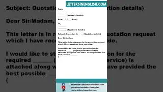 Quotation Request Reply Letter