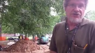 Archaeologist speaks about the site of the office of the US Secretary of the Navy.