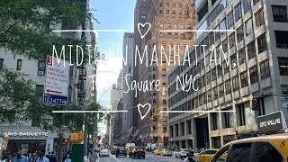 Walking Midtown Manhattan, Time Square, New York Night