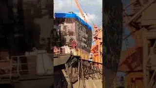 sanding ship's surfaces #remontowa #shiprepair  #sanding