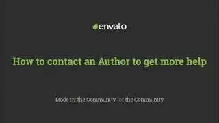 How to contact an Envato marketplace author for more help