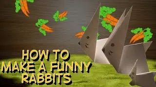 ЗАБАВНЫЙ ЗАЙЧИК ИЗ БУМАГИ (поделки) - HOW TO MAKE A FUNNY PAPER RABBIT (origami A4)