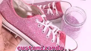 Customizando: Tênis com Glitter