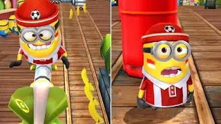 Minion Rush: Soccer Fan Minion Collects Bananas with Gru's Rocket at Super Silly Fun Land Gameplay