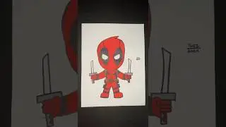 Drawing Deadpool with Posca Markers! #shorts #deadpool #drawing #posca #deadpool3 #wolverine