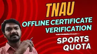TNAU 2024-25 | BSc Agriculture | Offline Certificate Verification update for Sports Quota