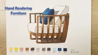 HAND RENDERING FURNITURE USING MARKERS📏🛋 //Tutorial //Furniture Design /Part 01