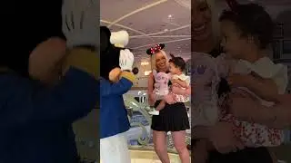 baby meets Mickey Mouse for the first time! *SO CUTE*