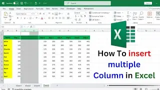 How to insert multiple columns in Excel | Insert multiple columns  in Excel