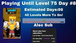 Playing Hive Skywars Until Level 75 Day#8