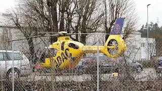 OFF Topic - RTH EC135 Hubschrauber Start ADAC Christoph 18 Parkplatz 2024