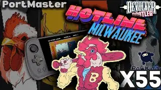 Hotline Milwaukee (Devolver Bootleg) Powkiddy X55 Portmaster