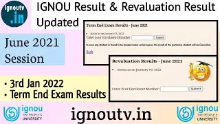 UPDATED !! IGNOU TEE Result & Revaluation Result declared AGAIN for June 2021 Term End Examination