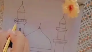 مدینہ ڈراینگ پنسل سے💖🌼🔛 |Masjid_E_Nabi saw drawing with pencil#short #art #viralvideo #lovemadena